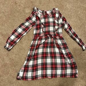 Wonder Nation Girls Ruffle Plaid Dress Christmas Holiday Size M 7-8